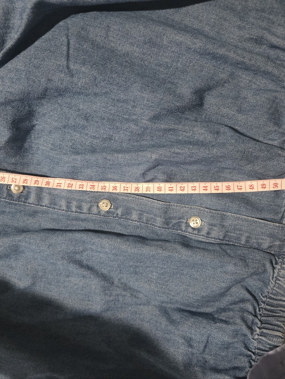 Sleeveless Denim Ruffle-Trim Top - Blue - Picture 9 of 9